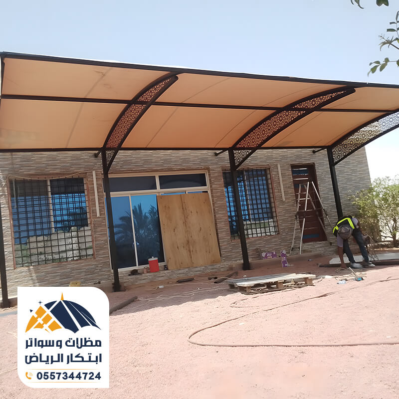 تركيب مظلات سيارات من مؤسسة مظلات وسواتر ابتكار الرياض