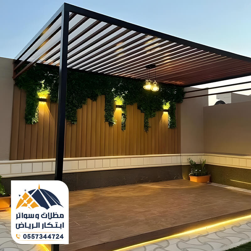 مظلات حدائق باضاءة ليلية جميلة